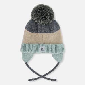 Alternative view of Baby Winter Knit Hat With Teddy Bear Face And Ears Beige And Turquoise