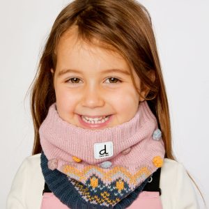 Alternative view of Winter Knit Neckwarmer Pink And Blue Jacquard