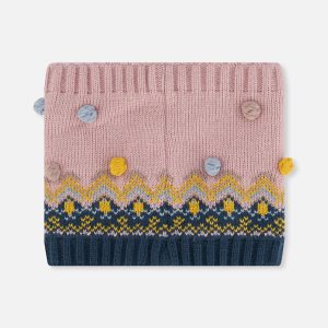Winter Knit Neckwarmer Pink And Blue Jacquard - Image 3