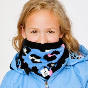 Alternative view of Winter Knit Neckwarmer Blue Leopard Print