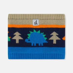 Winter Knit Neckwarmer Blue Dinosaur Print - Image 6