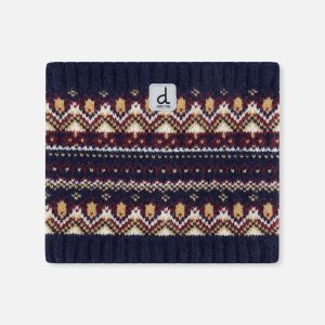 Baby Winter Knit Neckwarmer Blue And Red Jacquard