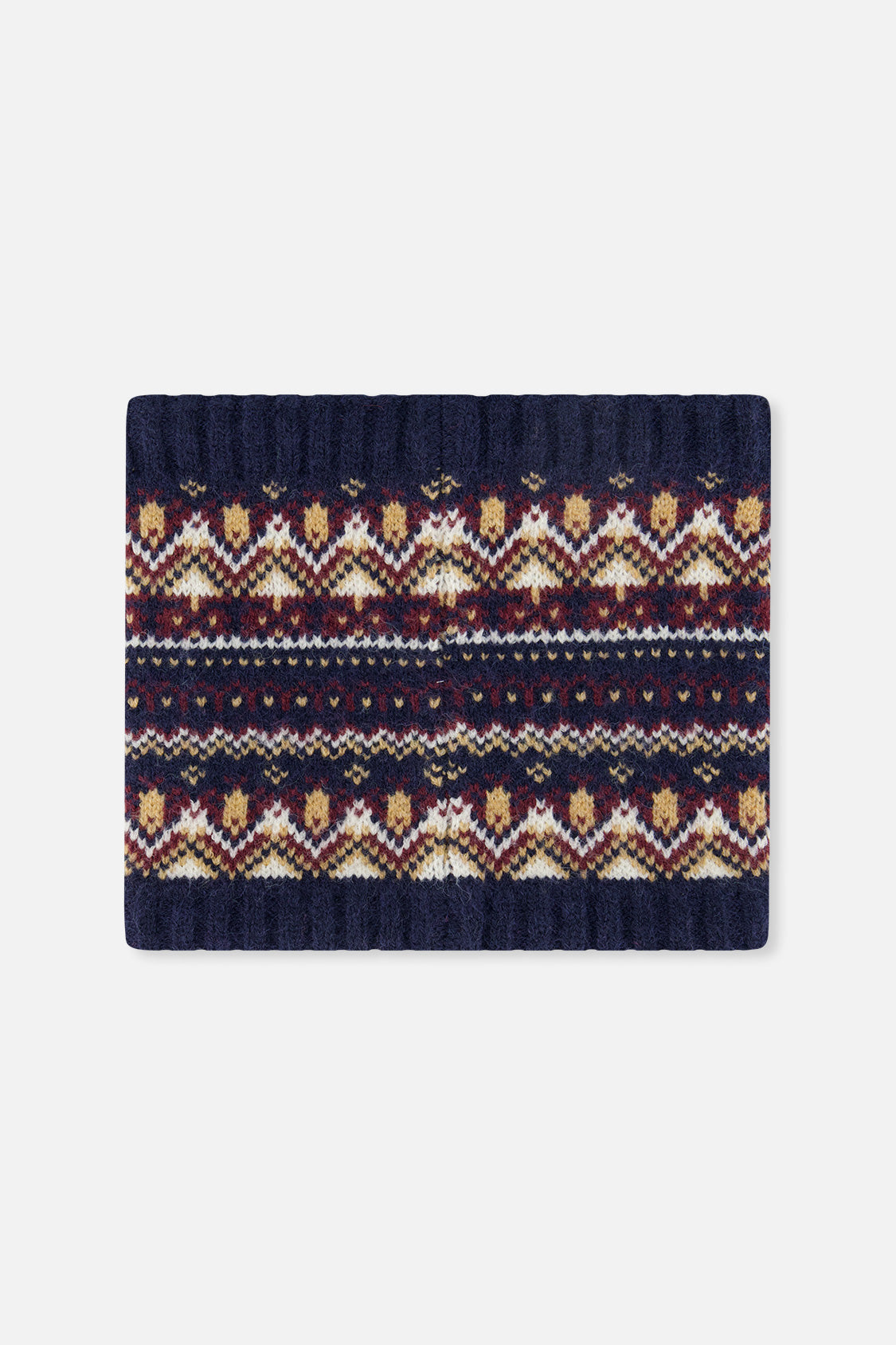 Baby Winter Knit Neckwarmer Blue And Red Jacquard - Image 2