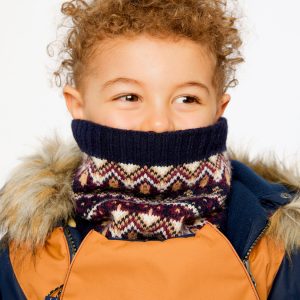 Alternative view of Winter Knit Neckwarmer Blue And Red Jacquard