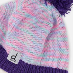 Winter Peruvian Knit Hat With Pompom Multicolored - Image 4