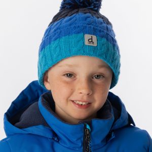 Winter Knit Hat With Pompom Dark Blue - Image 2