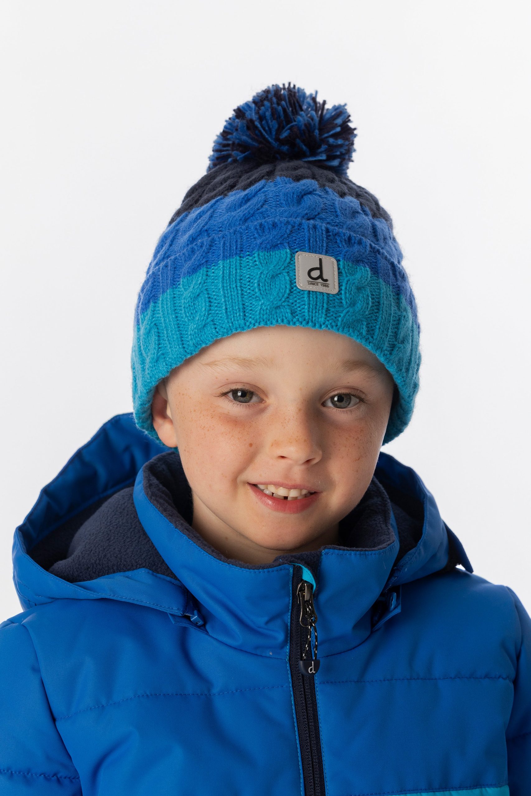Winter Knit Hat With Pompom Dark Blue - Image 2