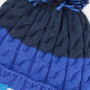 Winter Knit Hat With Pompom Dark Blue - Image 4