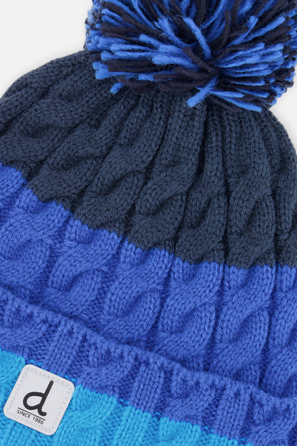 Winter Knit Hat With Pompom Dark Blue - Image 4