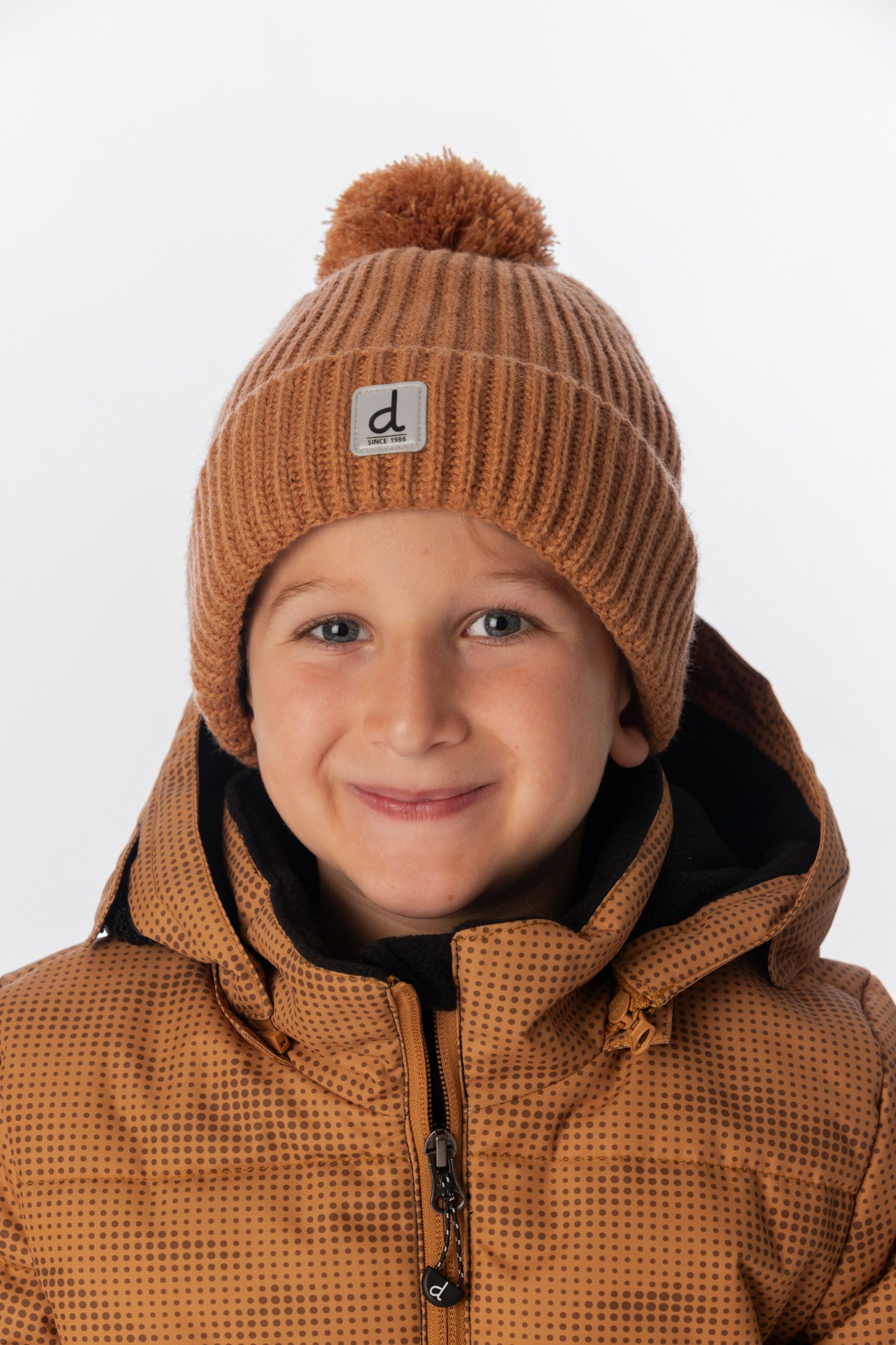 Winter Knit Hat With Pompom Brown - Image 2