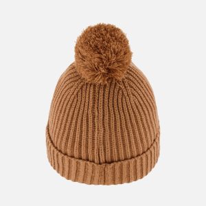 Winter Knit Hat With Pompom Brown - Image 3