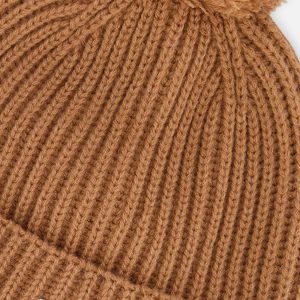 Winter Knit Hat With Pompom Brown - Image 4