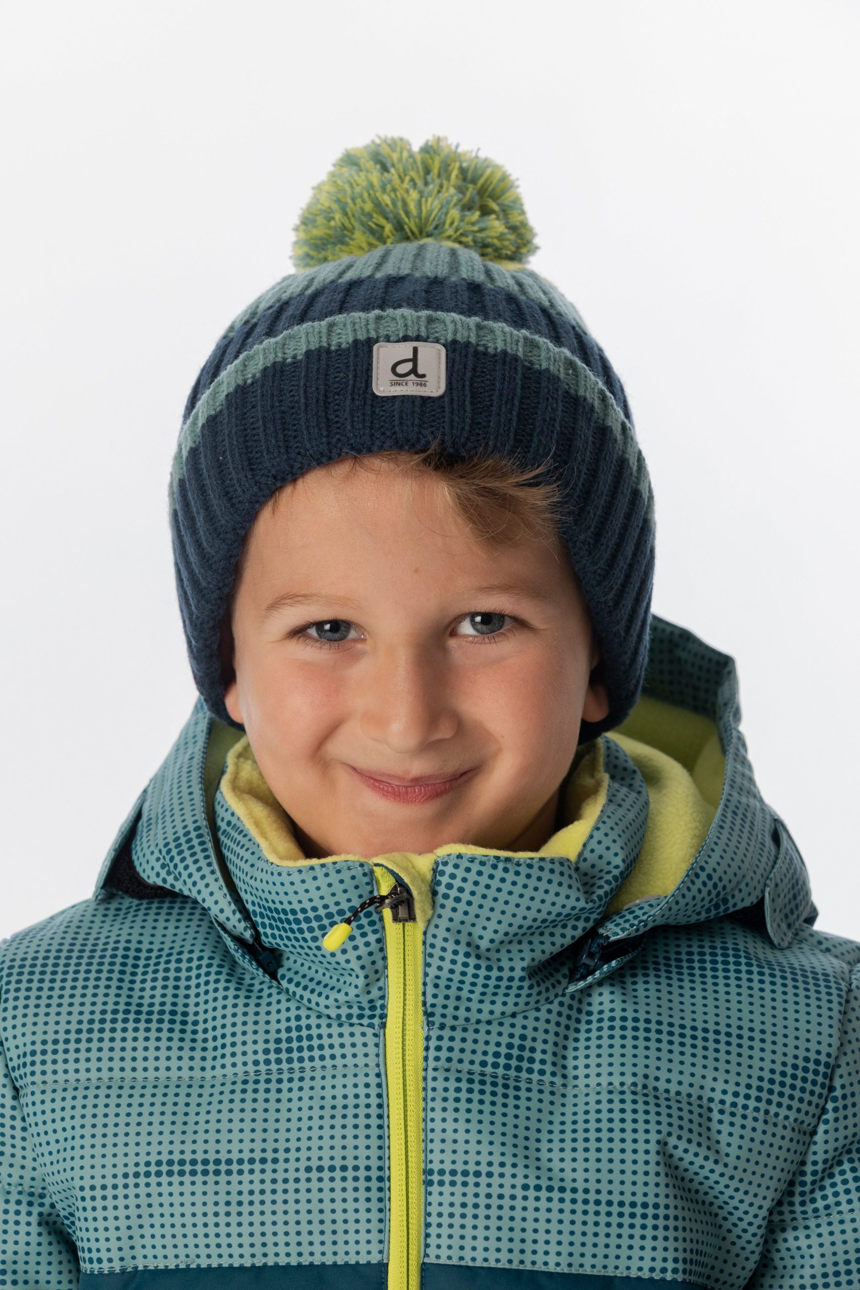 Winter Knit Hat With Pompom Dark Turquoise - Image 2
