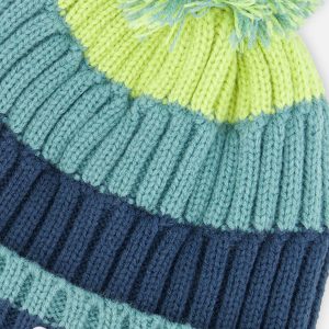 Winter Knit Hat With Pompom Dark Turquoise - Image 4