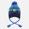 Winter Knit Hat With Pompom Pinkish Violet