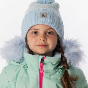 Winter Knit Hat With Pompom Blue Green - Image 2