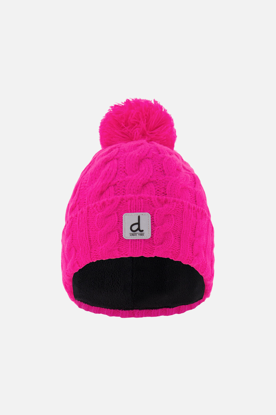 Winter Knit Hat With Pompom Bright Pink