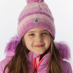 Winter Knit Hat With Pompom Pinkish Violet - Image 2