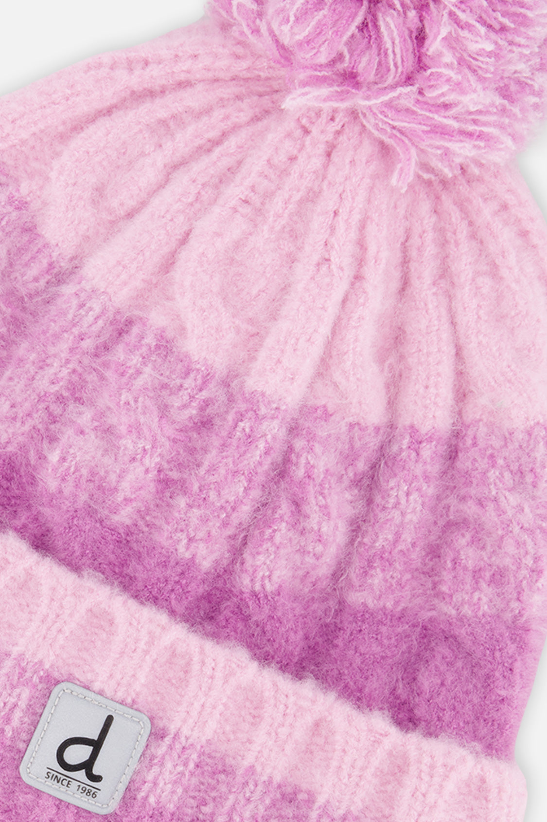 Winter Knit Hat With Pompom Pinkish Violet - Image 4