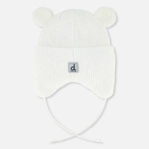 Baby Winter Knit Hat With Ear Flaps And Ears Off-White - Image 3