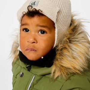 Alternative view of Baby Winter Knit Hat With Ear Flaps And Strings Beige