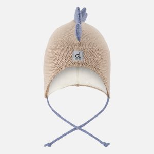Baby Dino Winter Peruvian Knit Hat Light Taupe