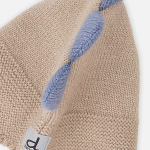 Baby Dino Winter Peruvian Knit Hat Light Taupe - Image 4