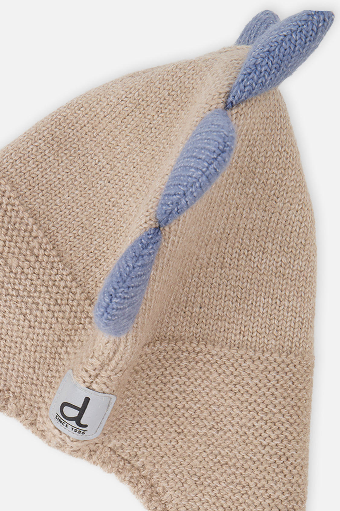Baby Dino Winter Peruvian Knit Hat Light Taupe - Image 4