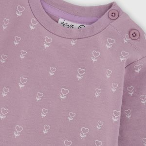 Organic Cotton Pants And Top Set Purple Floral Print - Image 4