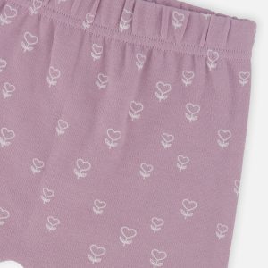 Organic Cotton Pants And Top Set Purple Floral Print - Image 5