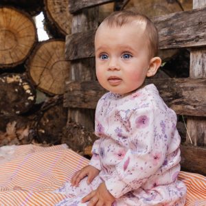 Alternative view of Organic Cotton Pants And Top Set Pink Printed Flowers