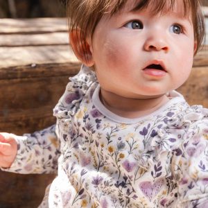Organic Cotton Pant And Top Set Beige With Heart Print - Image 2