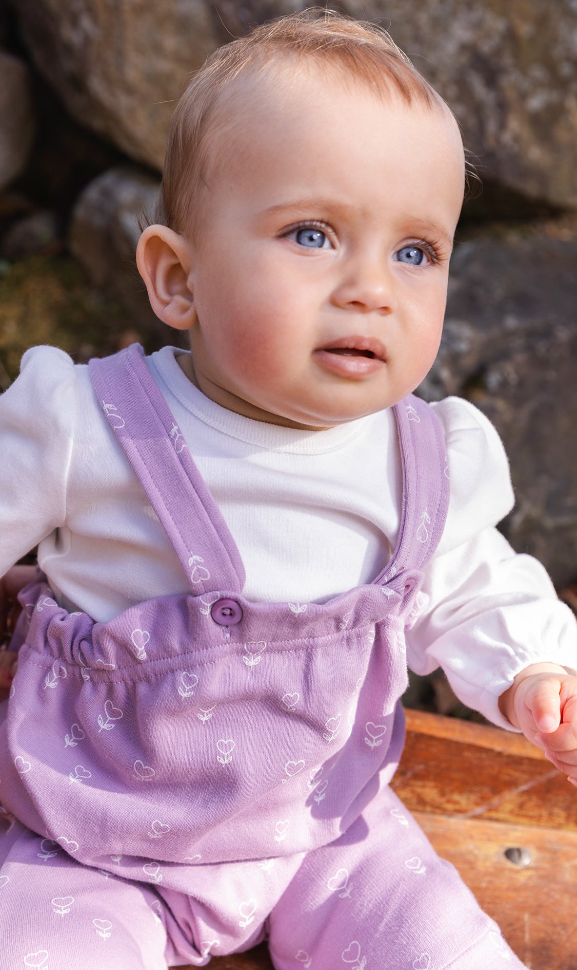 Organic Cotton Onesie And Overall Set Purple Floral Print - Image 2