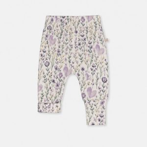 Organic Cotton Evolutive Pants Beige With Heart Print