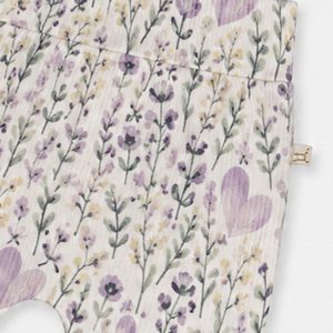 Organic Cotton Evolutive Pants Beige With Heart Print - Image 3