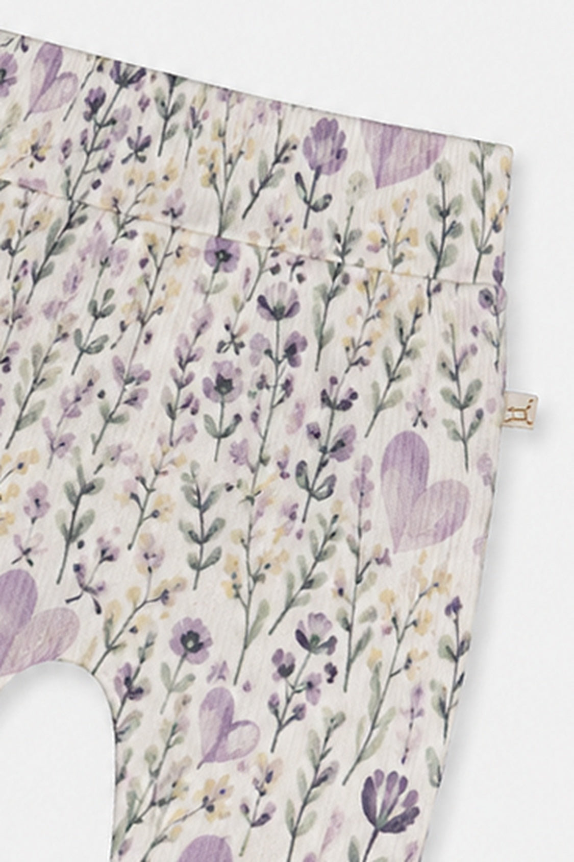 Organic Cotton Evolutive Pants Beige With Heart Print - Image 3