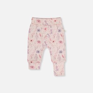 Organic Cotton Evolutive Pants Pink Printed Flowers - Image 6