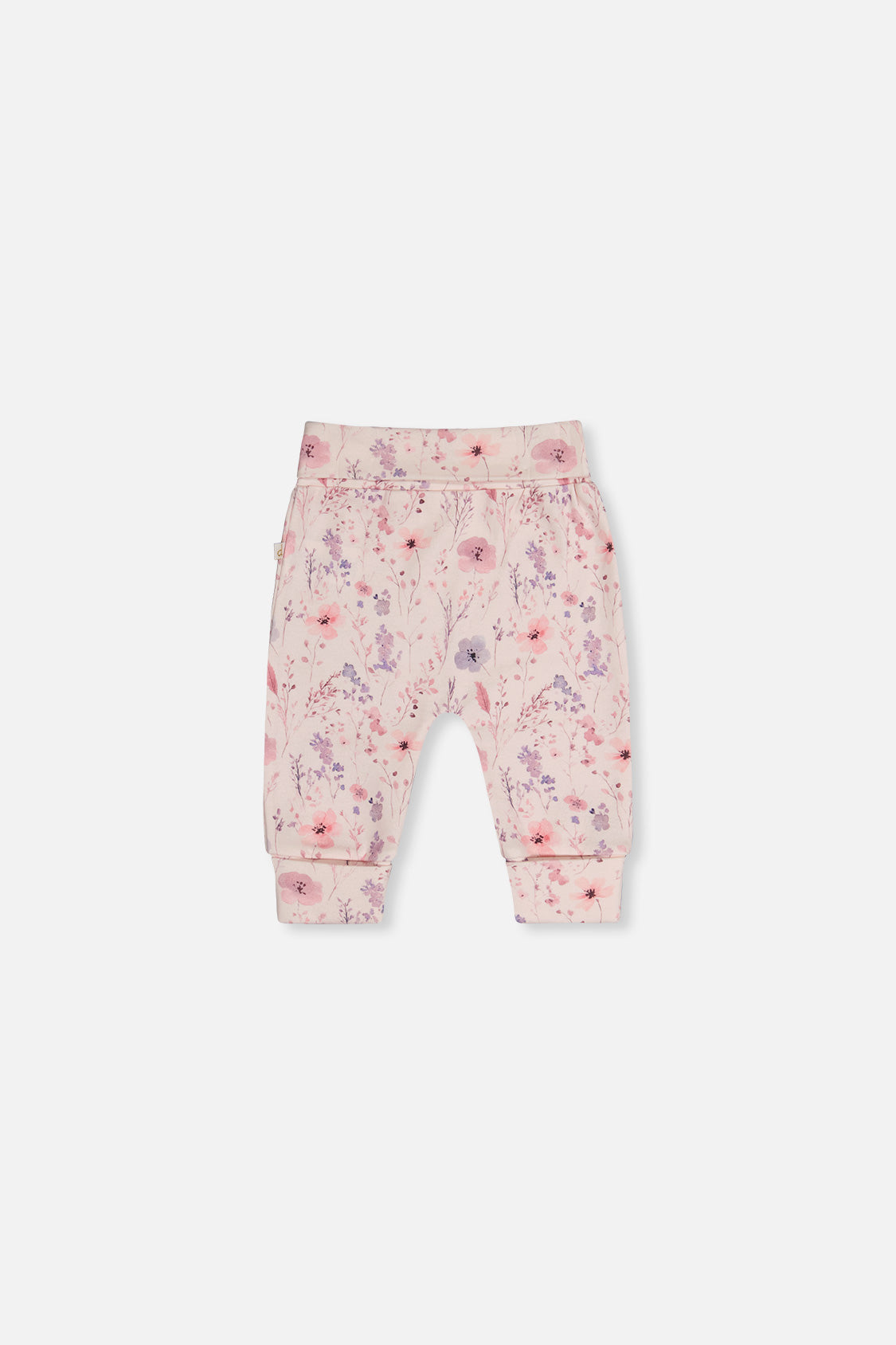 Organic Cotton Evolutive Pants Pink Printed Flowers - Image 3