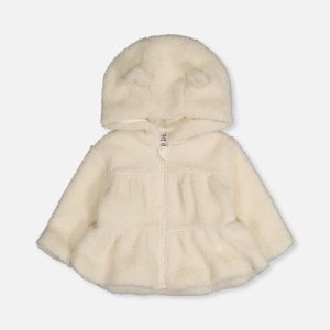 Hooded Zip Sherpa Jacket Off-White