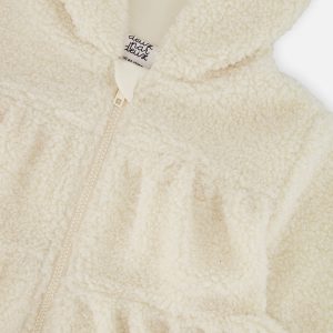 Hooded Zip Sherpa Jacket Off-White - Image 4