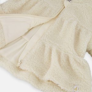 Hooded Zip Sherpa Jacket Off-White - Image 5