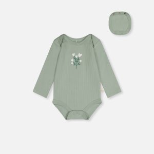 Organic Cotton Onesie Greyish Green - Image 5