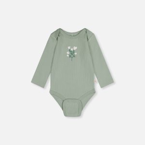 Organic Cotton Onesie Greyish Green - Image 2