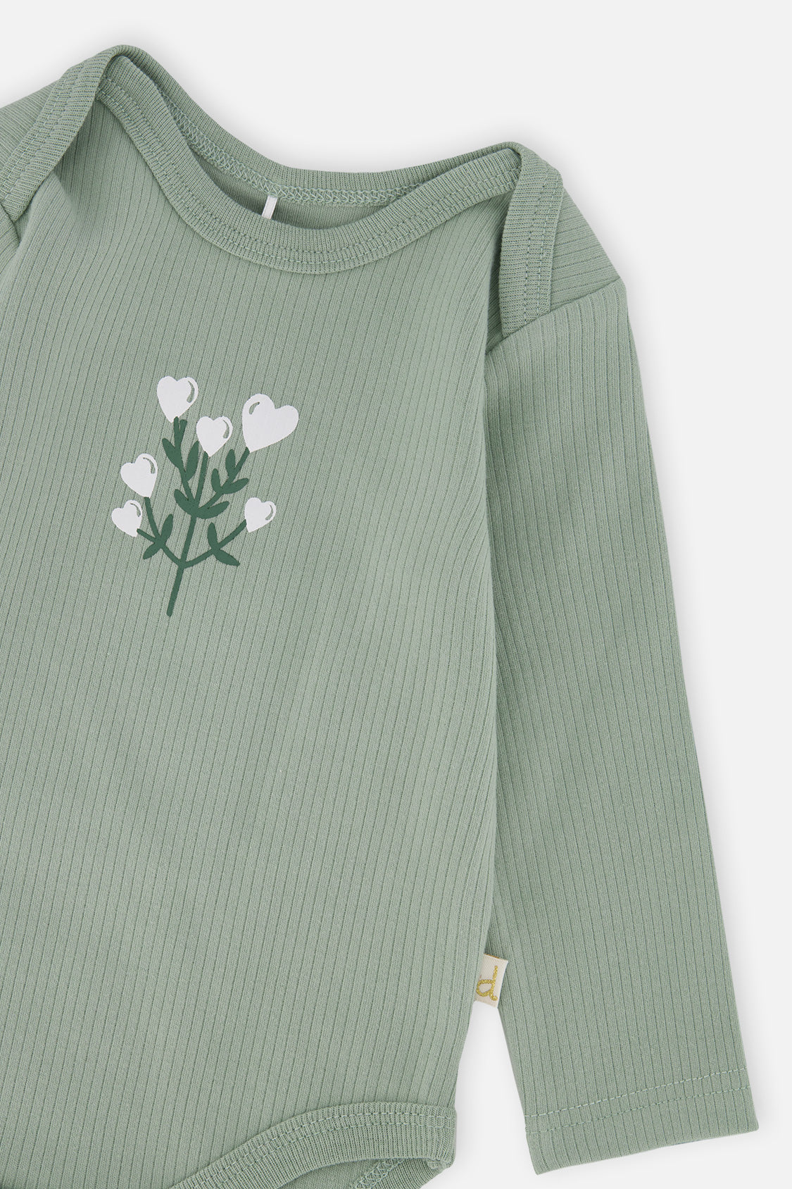 Organic Cotton Onesie Greyish Green - Image 4