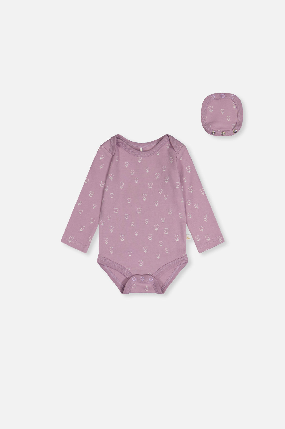 Organic Cotton Onesie Purple Floral Print