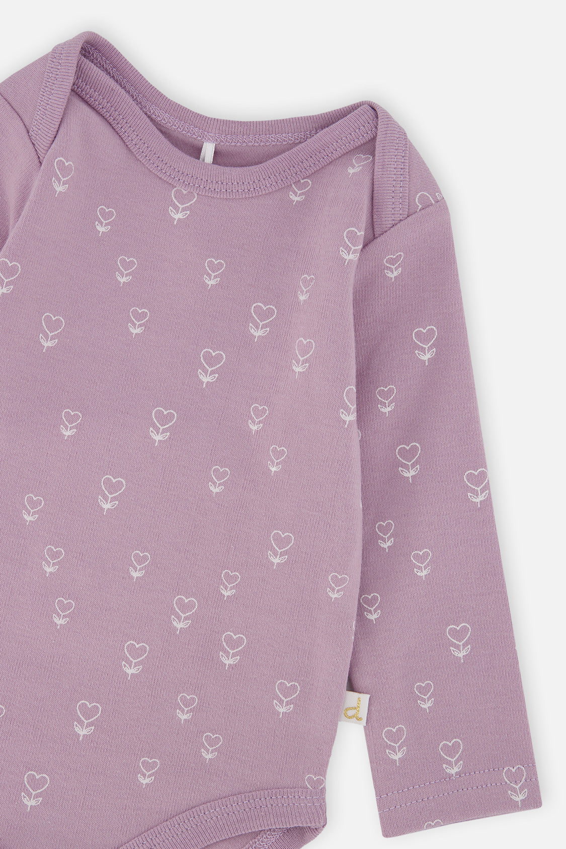 Organic Cotton Onesie Purple Floral Print - Image 5