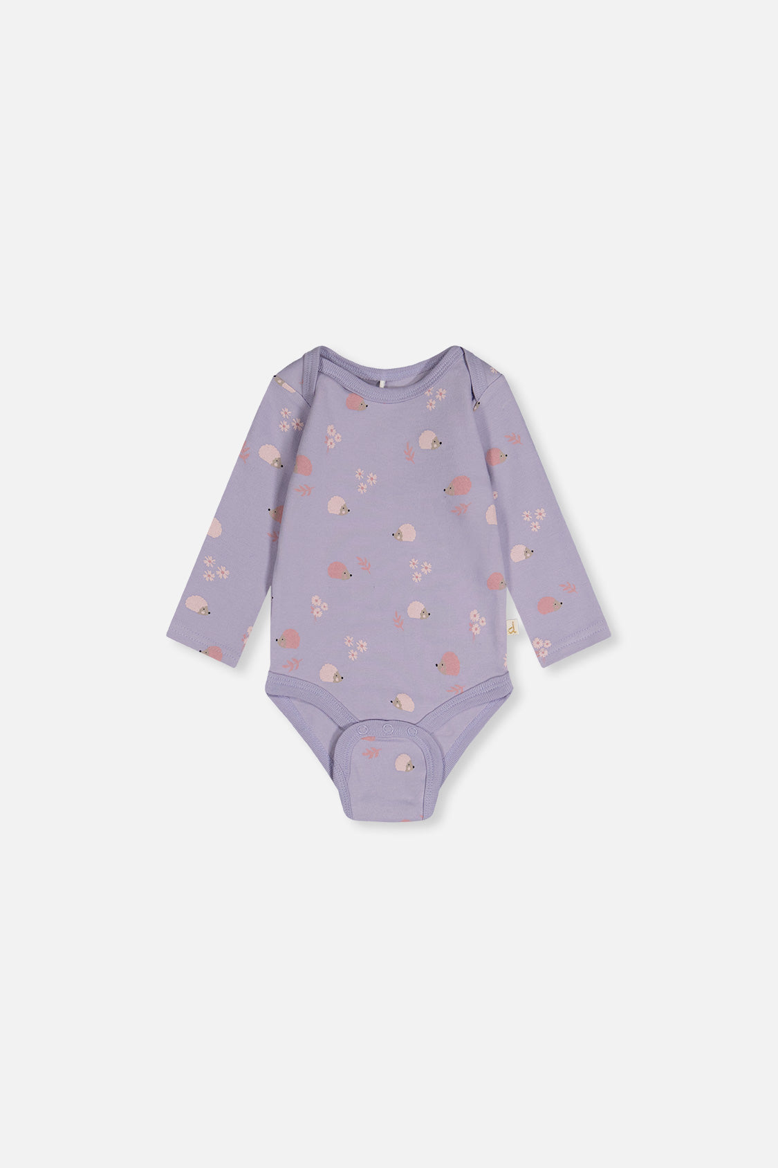Organic Cotton Onesie Purple Hedgehog Print - Image 3