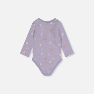 Organic Cotton Onesie Purple Hedgehog Print - Image 4