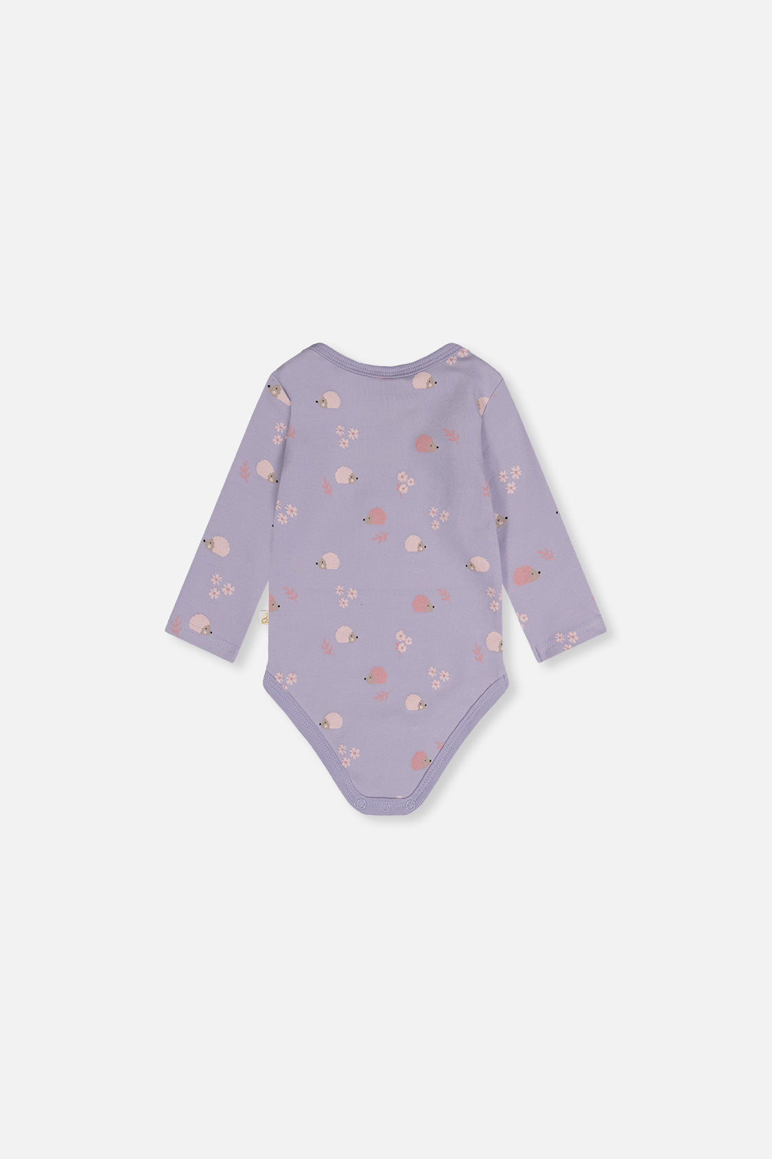 Organic Cotton Onesie Purple Hedgehog Print - Image 4