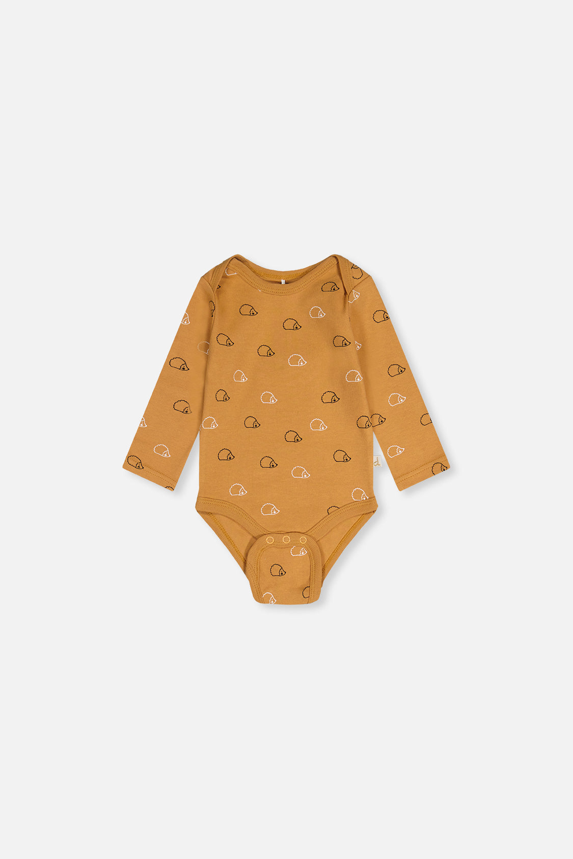 Three Pack Organic Cotton Onesie Brown Printed Hedgehogs - Image 2